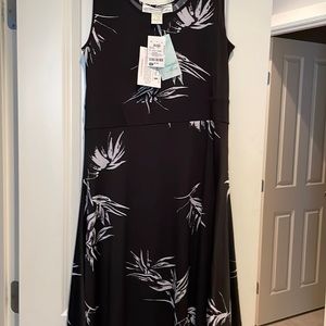 Pineapple Moon small black bird of paradise print asymmetrical tank dress